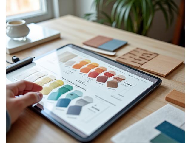 Fargekombinasjonsgenerator for interiørdesign som viser balansen mellom nytt og tradisjonelt