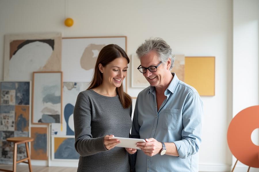 Profesjonell interiørkonsulent som diskuterer trendimplementering med en klient