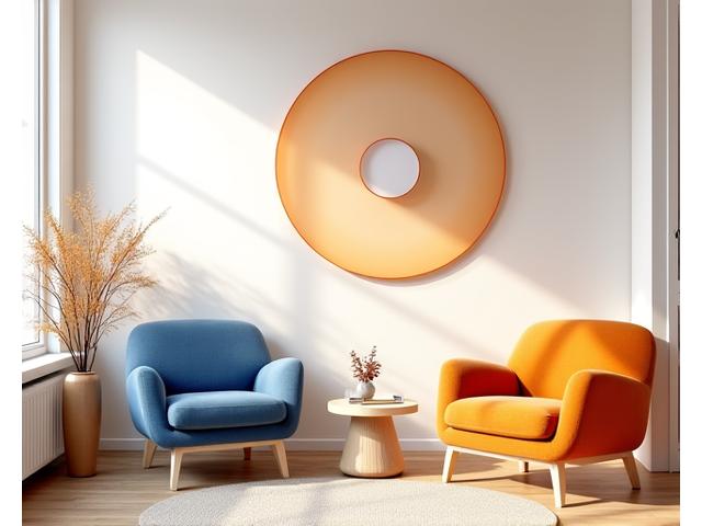 Visualisering av gyllent snitt-prinsippet anvendt i et romdesign